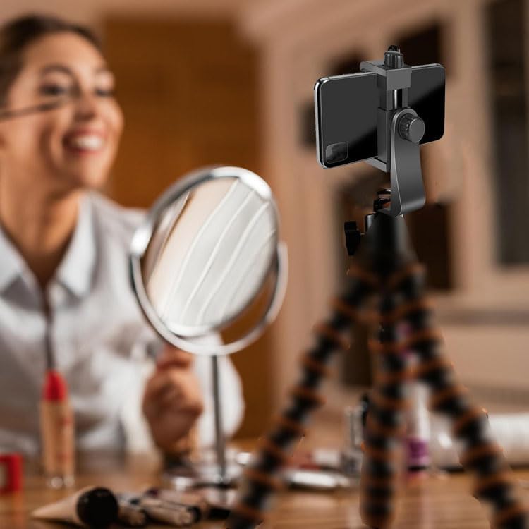 Reflex Camera 1/4" 58-105mm Universal Smartphone Clamp Holder Adapter, Screw Mount Adjustable Phone Mount for Tripods
