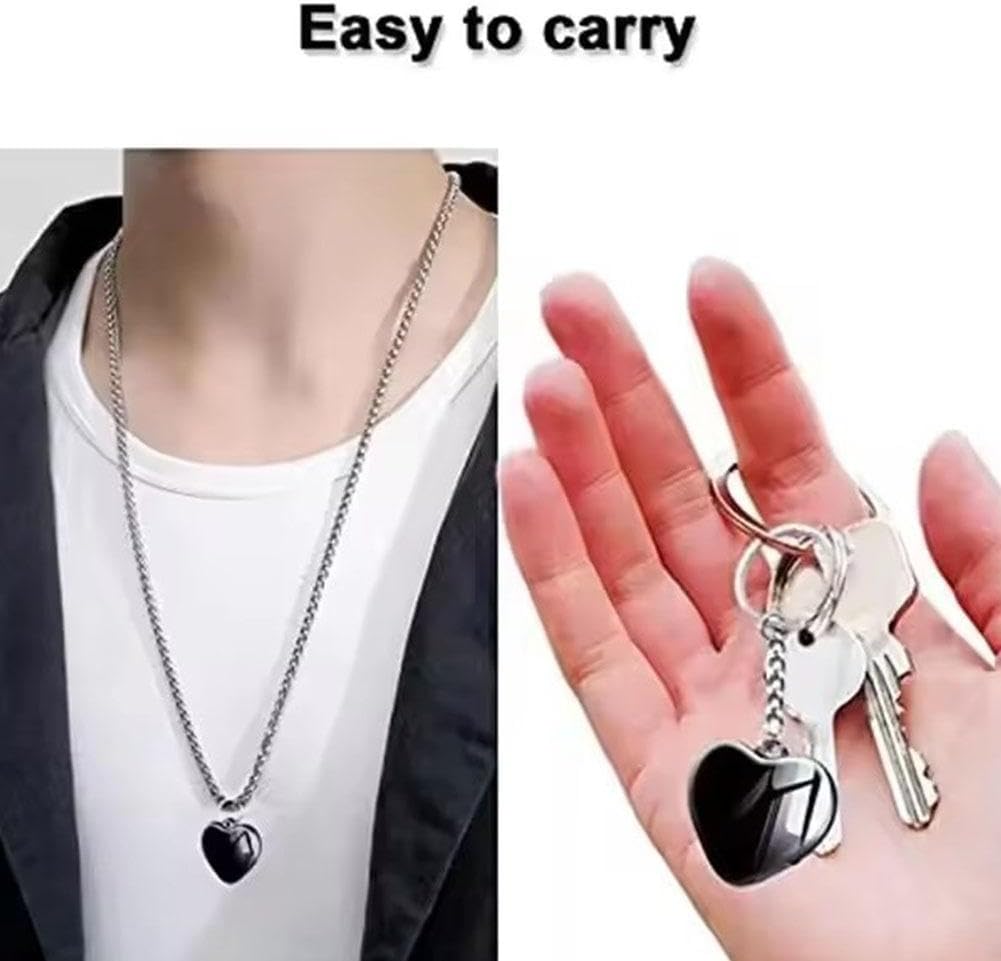 Generic 200h (8GB) Heart Pendant Voice Recorder - Storage AI-Powered Voice-to-Text Recorder with HD Noise Reduction
