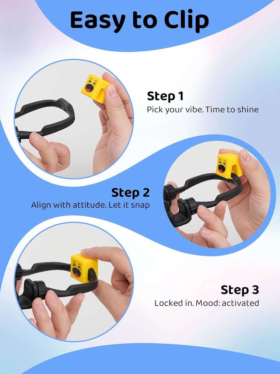 CALDEVER Valentines Gifts for Teens Girls Boys Adults Cell Phone Holder with Clip: Dual-Sided Mood Cubes Clips