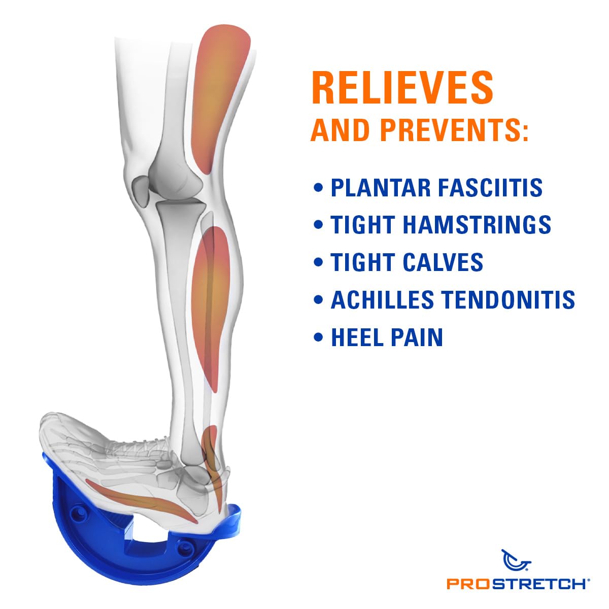 ProStretch the Original Calf Stretcher and Foot Rocker for Plantar Fasciitis, Achilles Tendonitis, and Tight Calves, Single