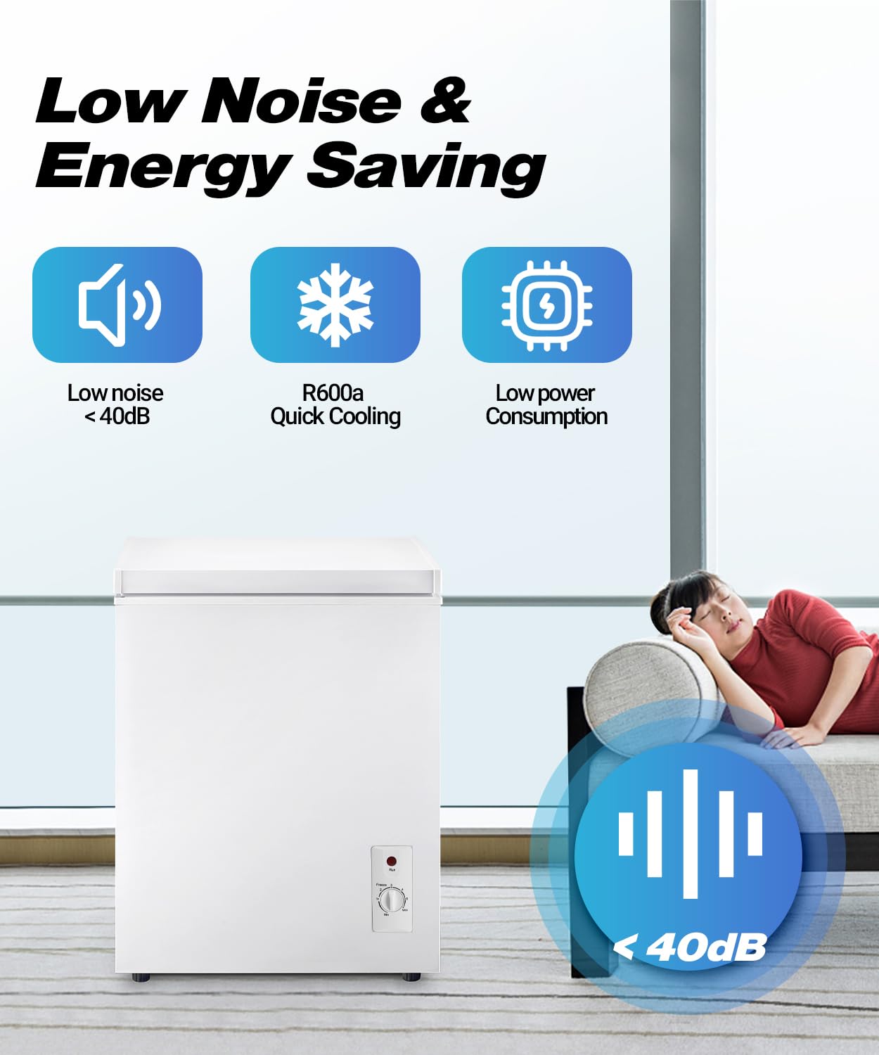 7.0 Cu.ft Chest Freezer, Top Open Door Deep Freezer with 7 Adjustable Thermostat (-18°F to 50°F), Compact Freezer with Removable Basket for Home/Garage/Office, White