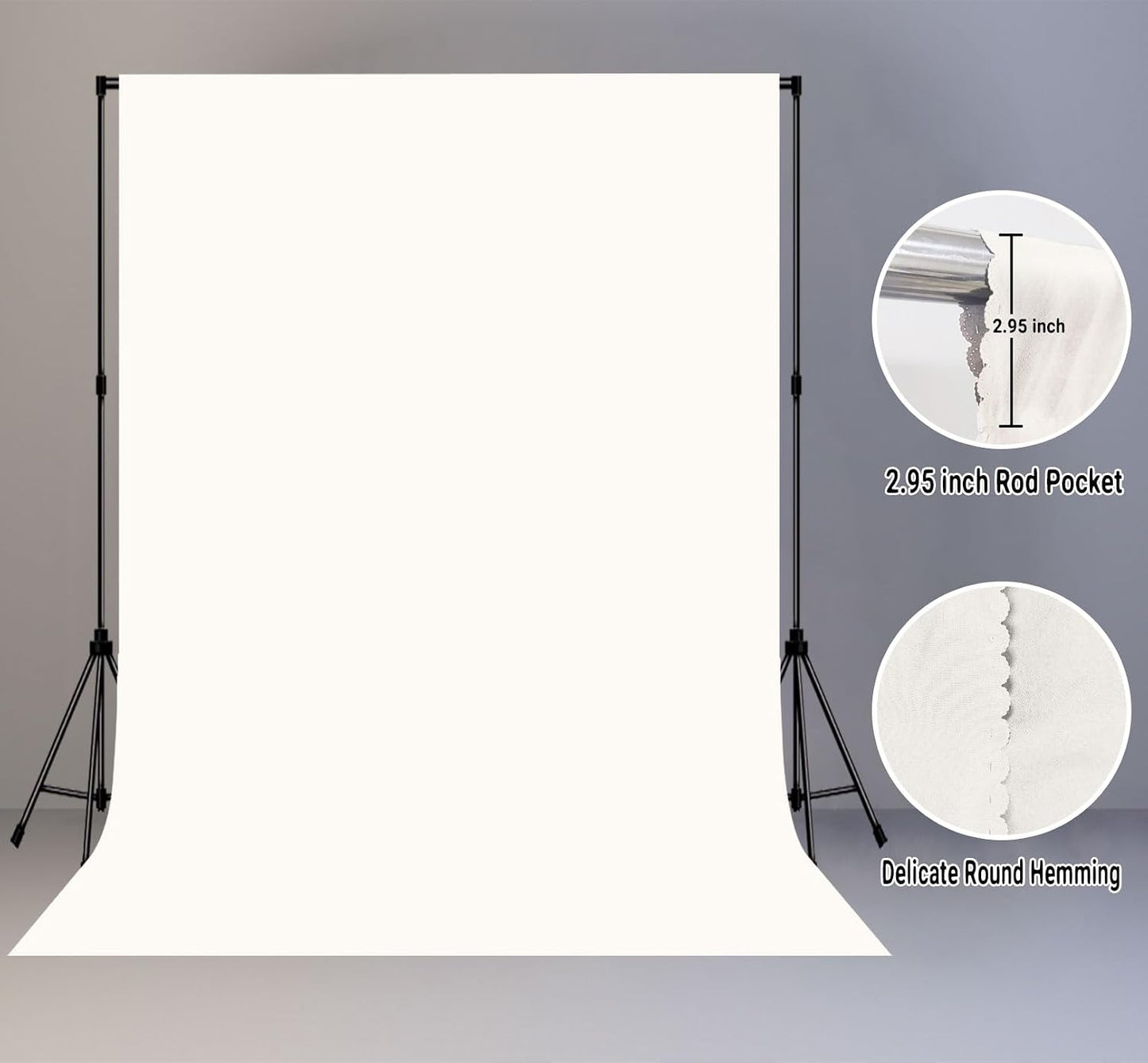 LYLYCTY 8x10ft Ivory Portrait Backdrop Zoom Meeting Photo Studio Shooting Props