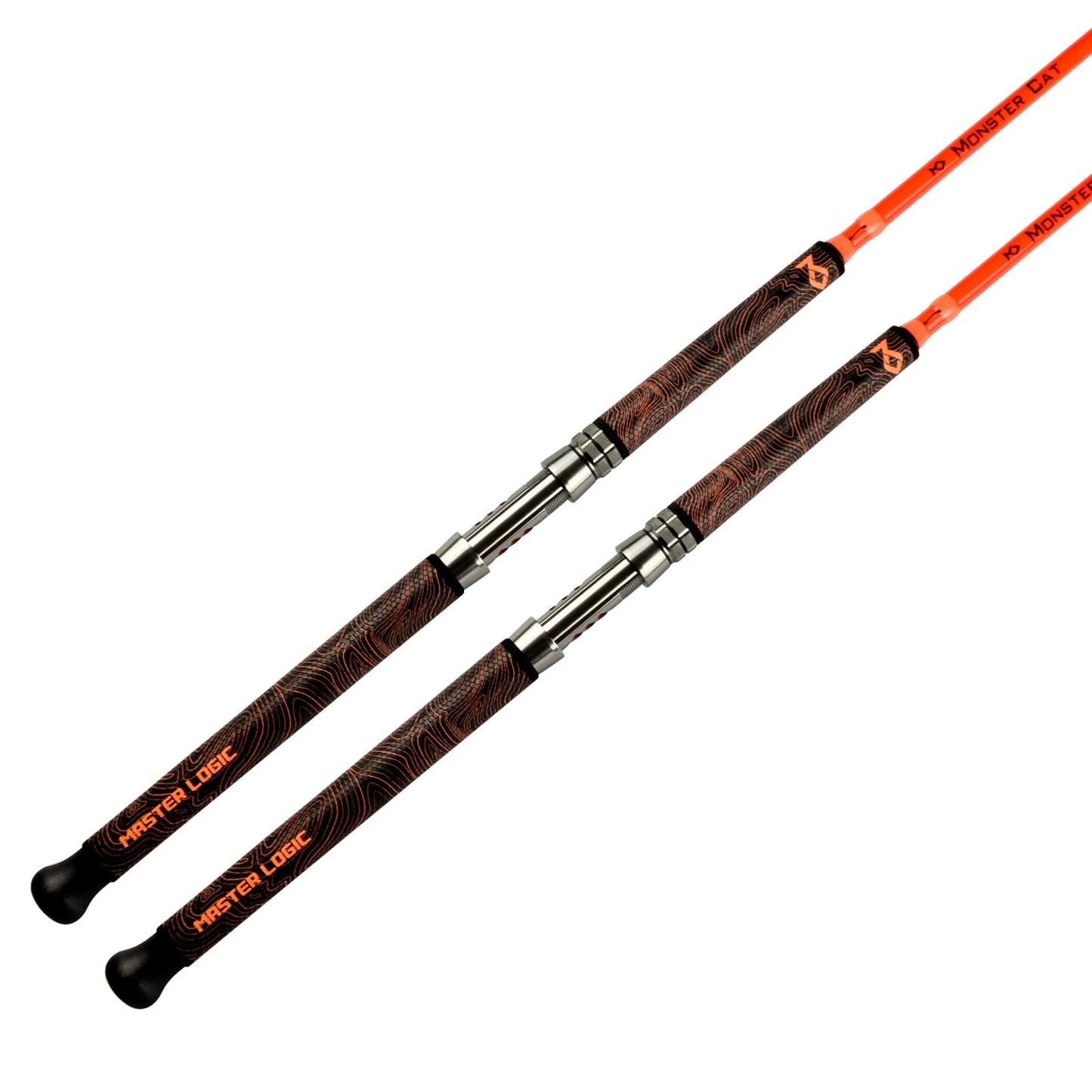 MASTER LOGIC 2-Pack Catfish Fishing Rods - 7ft Medium Heavy Casting Rods, Glow in Dark for Night Fishing, Durable 1-Piece Graphite Construction, Catfish Rod for Freshwater & Saltwater Orange