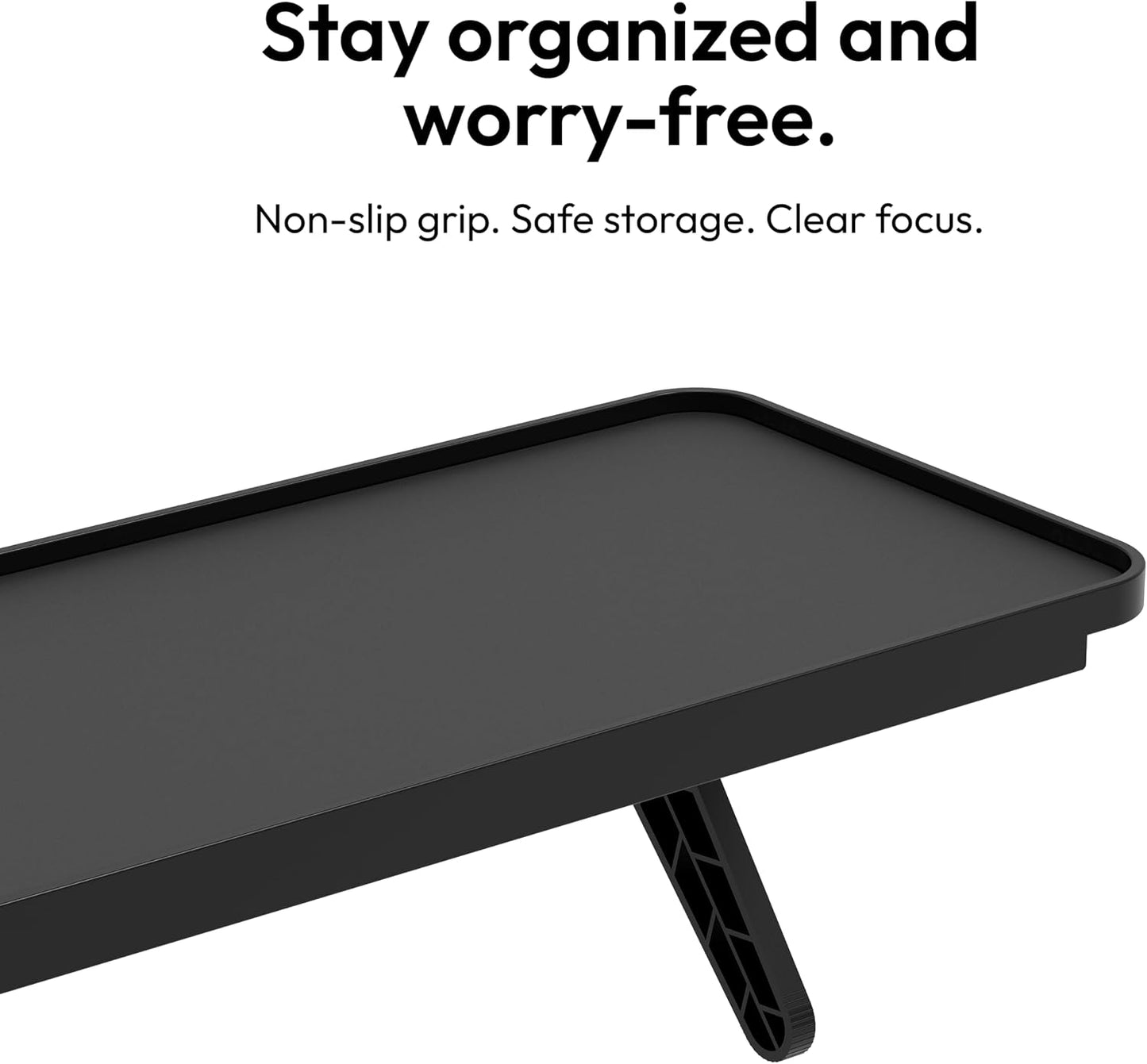 12 inch 13lbs, Pixio Black Monitor Storage Top Shelf - Adjustable Platform, Universal Fit, Holds Up to Works on TV