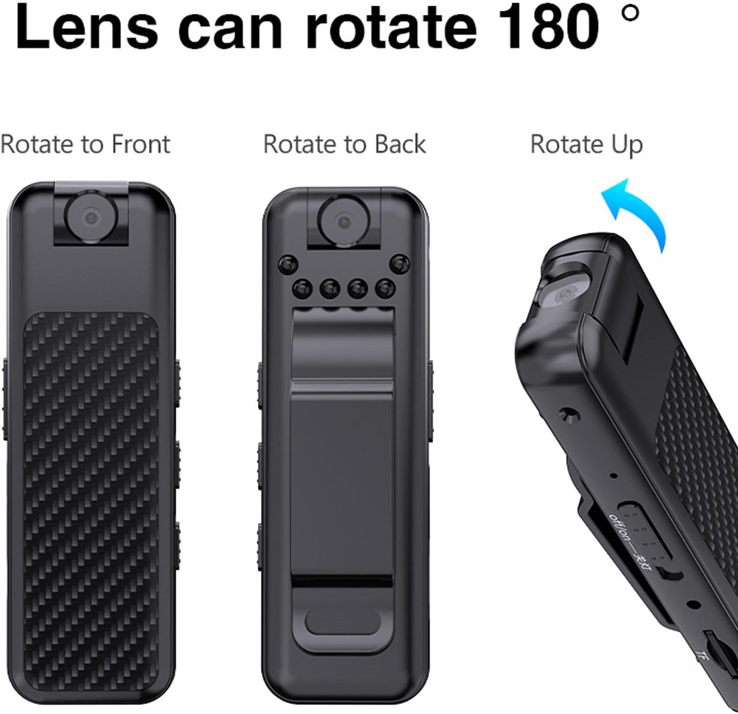 Serounder Portable Video Recorder, Infrared Night Vision with Motion Detection and Back Clip for Business Meetings