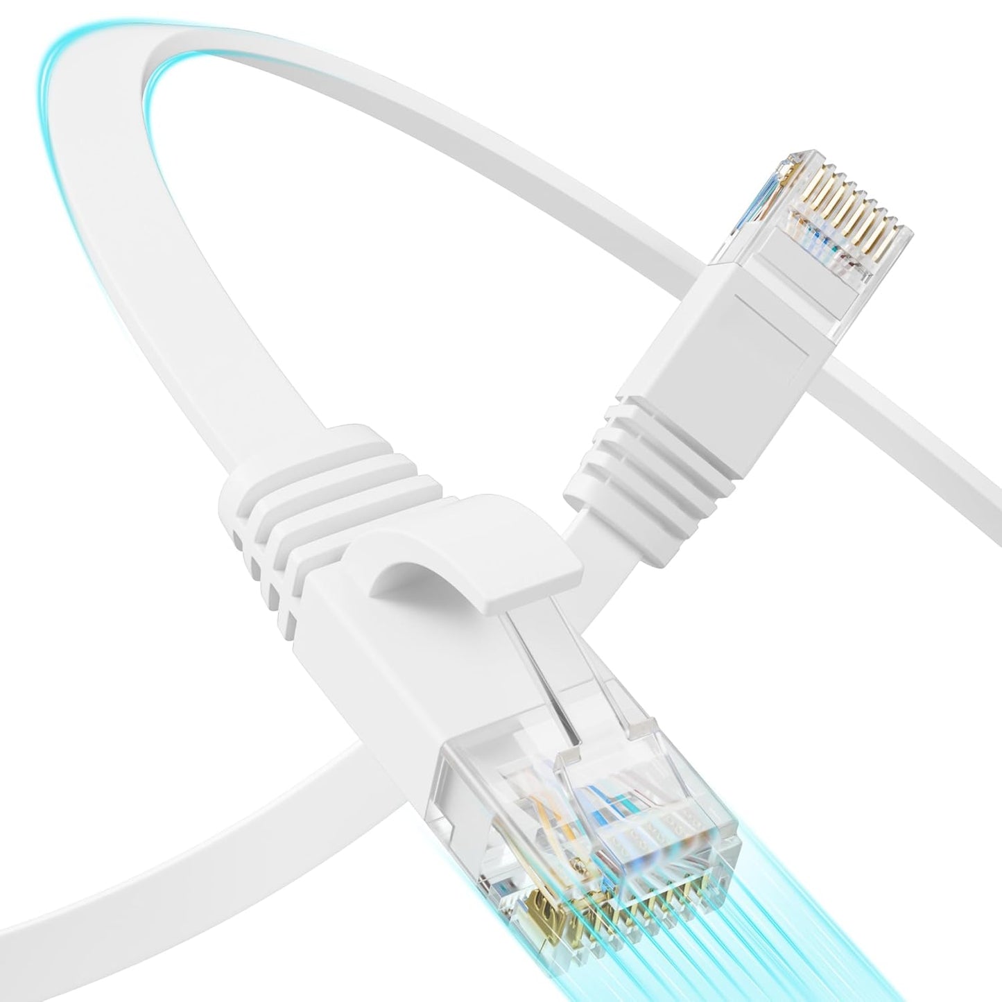 Mnlnbuao 6 200 10Gbps Cat6 6 Cat Flat Ethernet Cable FT, UTP High-Speed Ethernet Cable, Pure Copper Cat Cable, Long