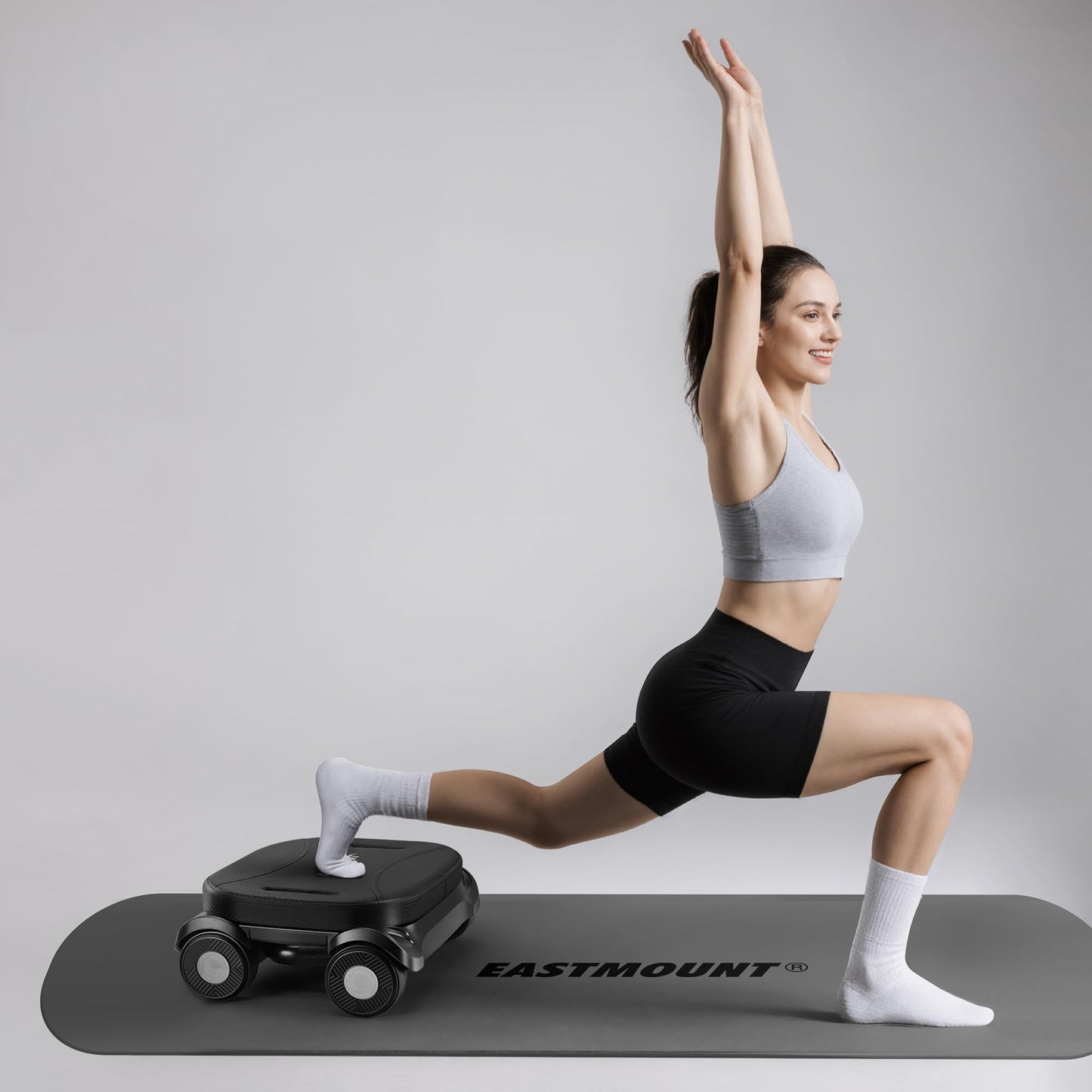 EAST MOUNT Pilates Reformer Board - Pilates Equipment Ab Roller Automatic Rebound Abdominal Wheel Home Workout Equipment for Women Core Workout (Black)
