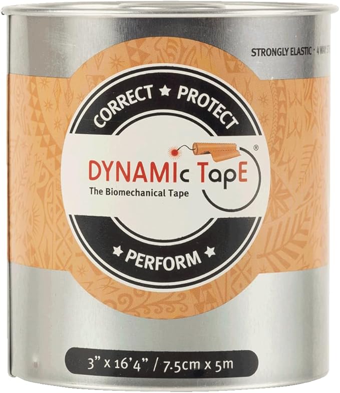 Dynamic Tape Original | Biomechanical Adhesive Tape | Physio Tape for Knee, Ankle, Shoulder, Leg, Muscle Support | Sports Tape for Football, Rugby, Ideal for Athletes | Beige & Beige - 3" (1)