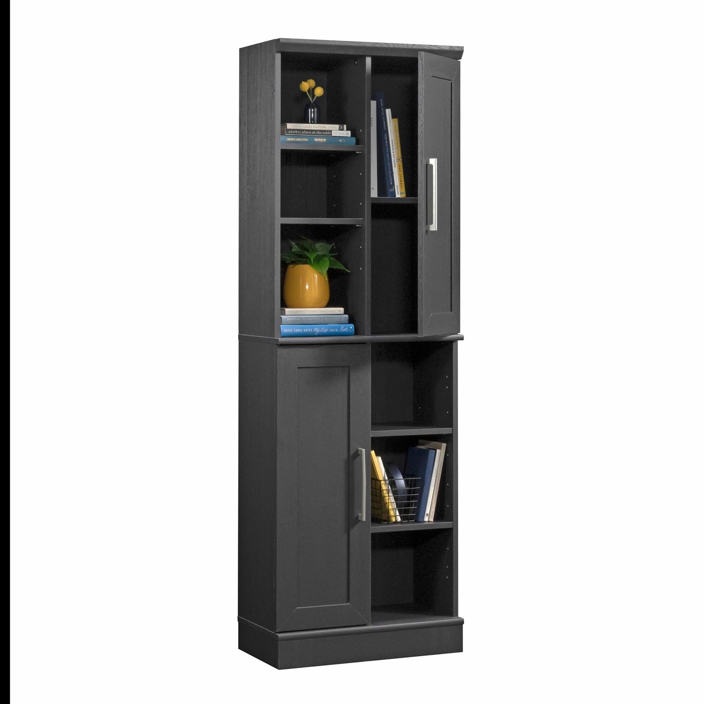 Sauder HomePlus Multi-Room Storage Cabinet with Adjustable Shelves and Door Positioning, Kitchen Laundry Bathroom Pantry Storage Cabinet, in Raven Oak Finish