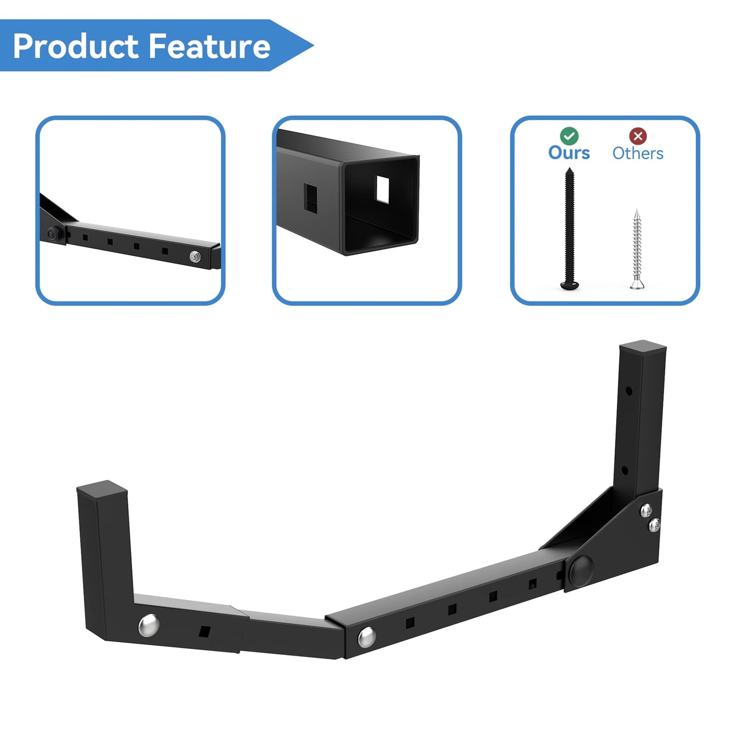 WALMANN Kayak Storage Rack, Wall Mount Kayak Hooks for Garage Kayak Wall Hangers for Kayak, Surfboard, Skiis, Snowboard, Paddle Board(2 Pairs for 2 Kayaks)