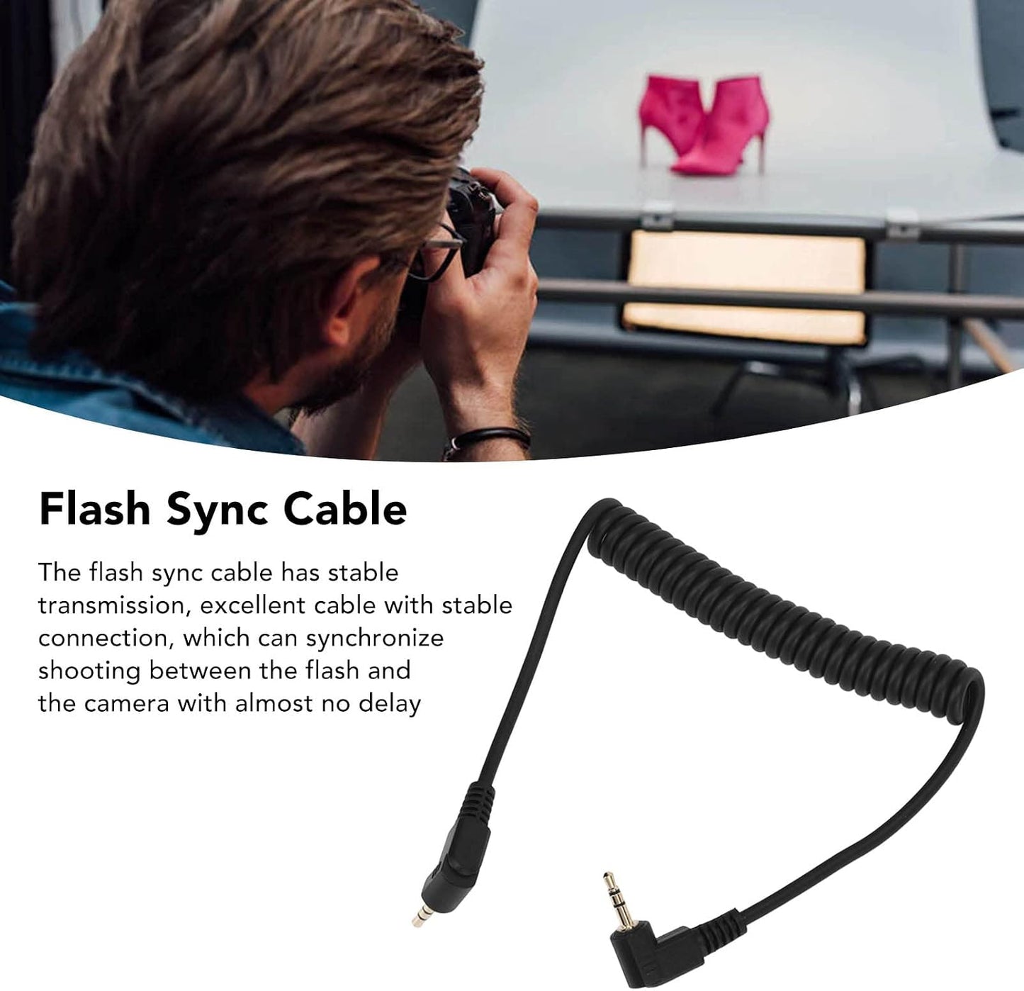 2.5mm CB2 3.3ft 2.5mm 100cm Camera Remote Control Shutter Release Cable Cord, to Male Flash PC Sync Cable, Compatible