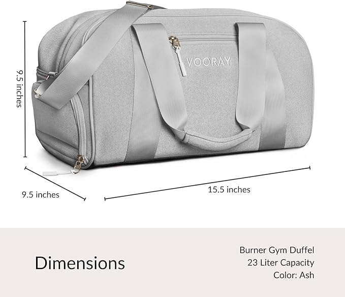 Vooray Burner Gym Duffel Bag, Gym Bag for Women and Men with Shoe Compartment, Weekender, Overnight & Travel Duffel for Sports and Workout