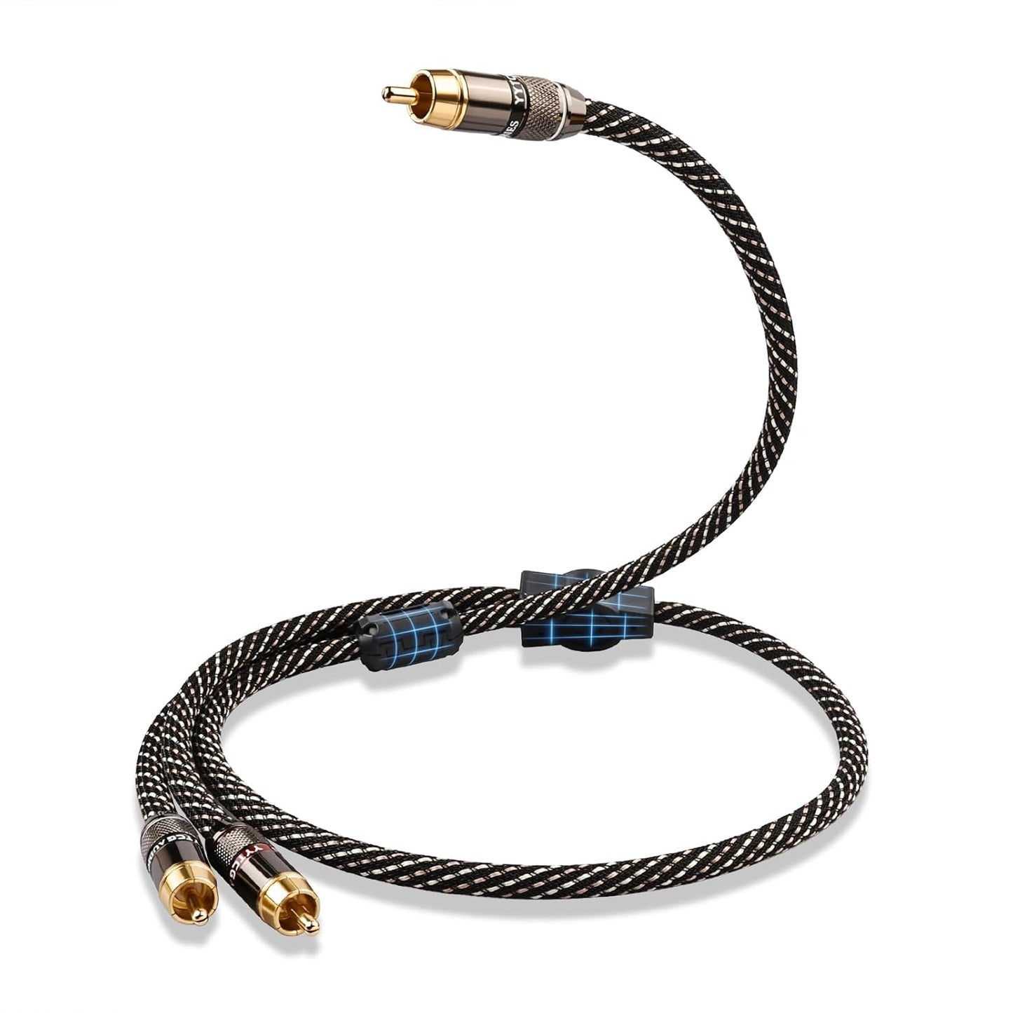 1 2 Male,15 AWG,4N Player,Turntable(3.28ft/1m) Audiophile HiFi Audio RCA Cables - RCA Splitter Male OFC