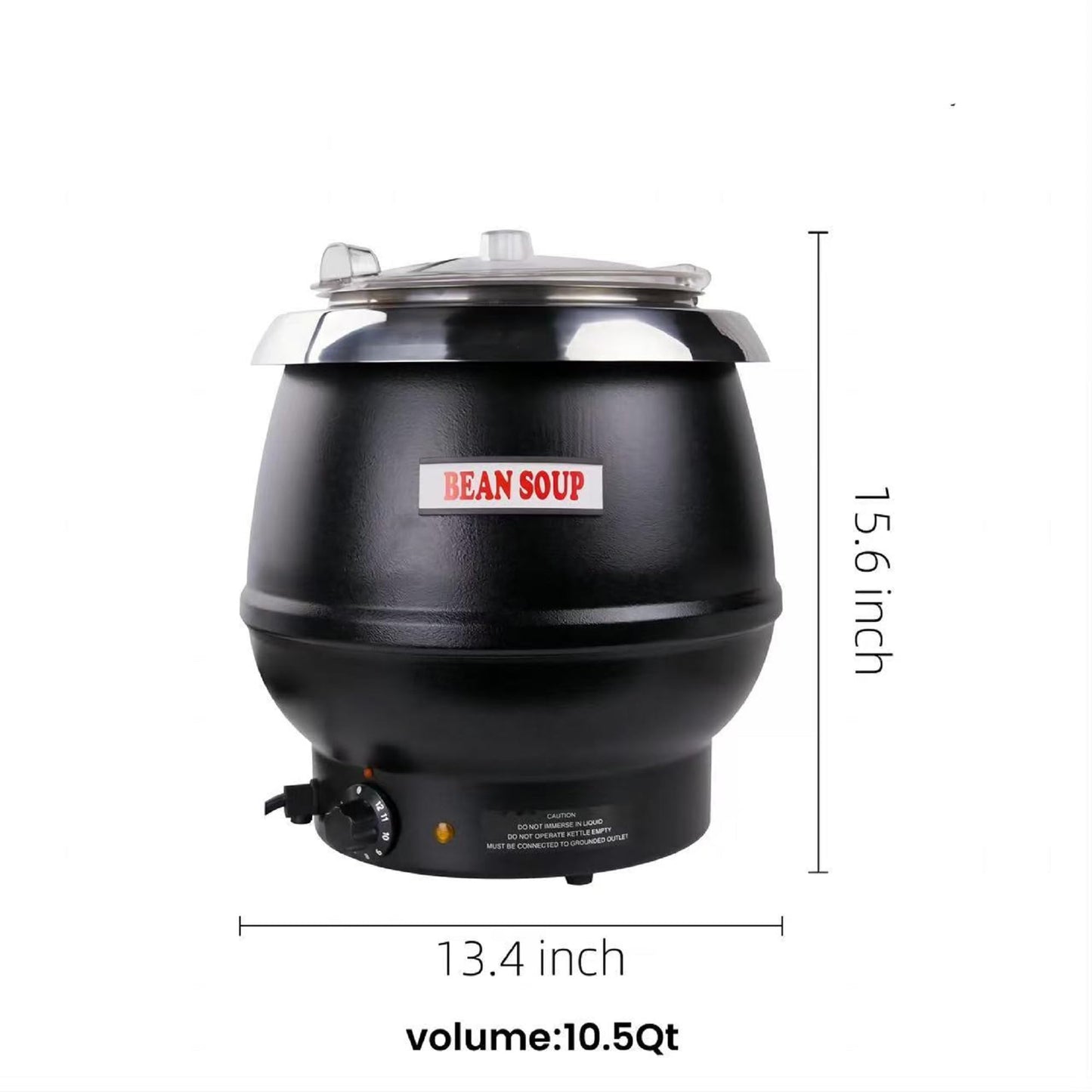 CLIVIA Commercial Electric Soup Warmer Pot, Stainless Steel Food Warmer Kettle for Restaurant and Catering, 11Qt Large Soup Cooker with Lid