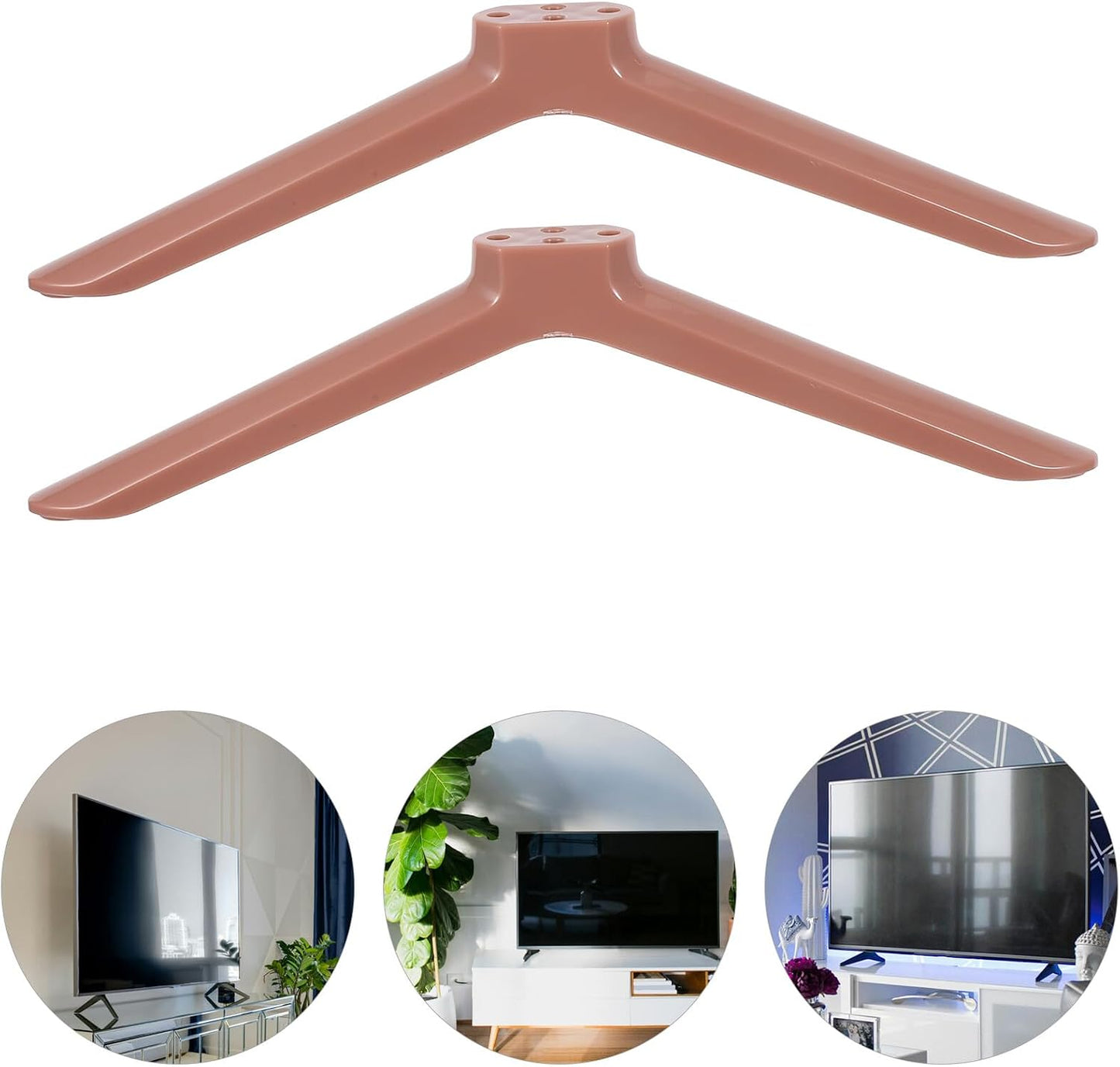 BESPORTBLE 1 40-inch Universal Tv Stand Base with Rose Gold Legs and Screws, Pair Tv Desk Mount Feet for Screens