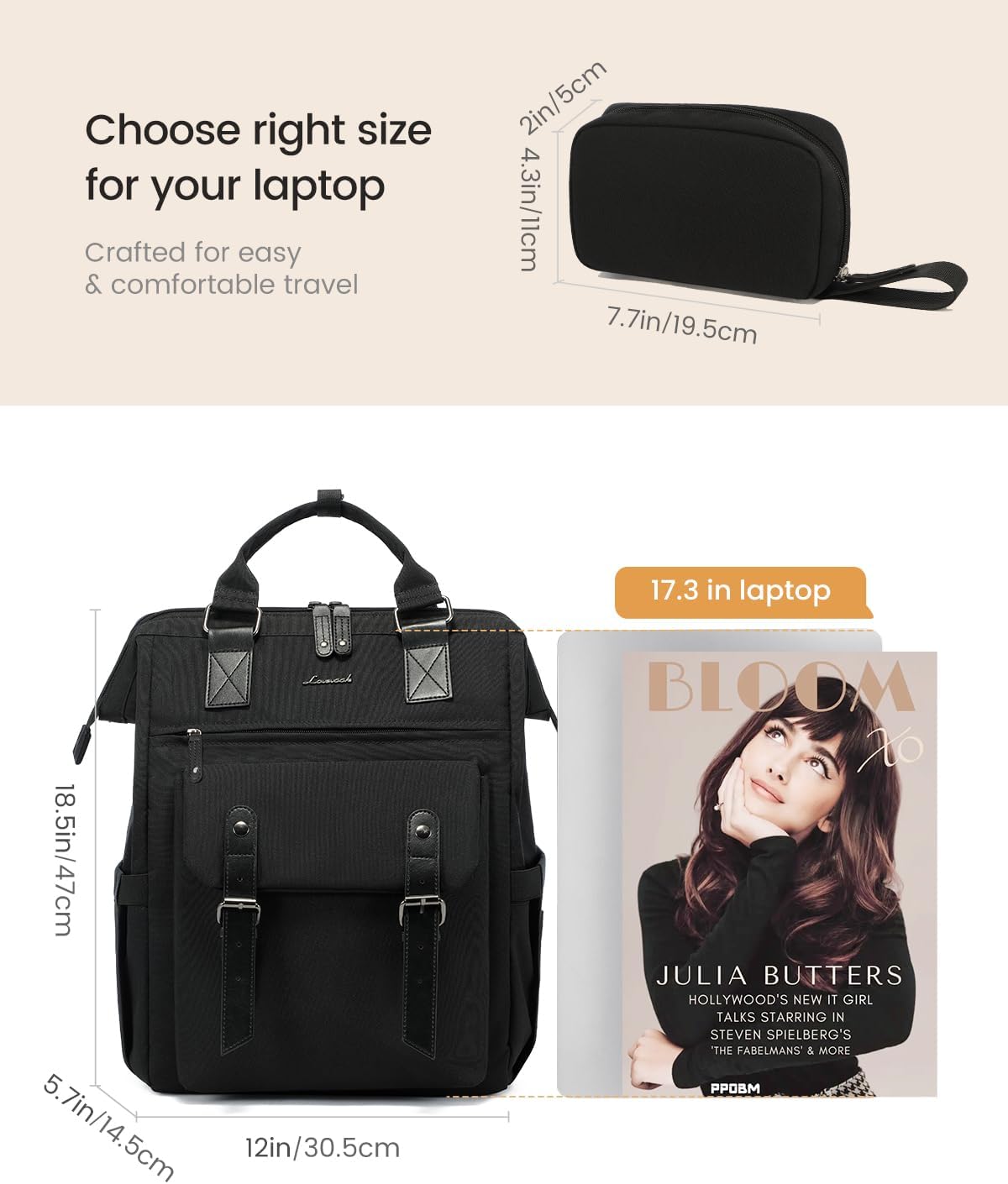 Backpack Commuter Backpack Backpack 17 Inch, LOVEVOOK Laptop for Women Work Travel Business Computer Bag Doctor Nurse
