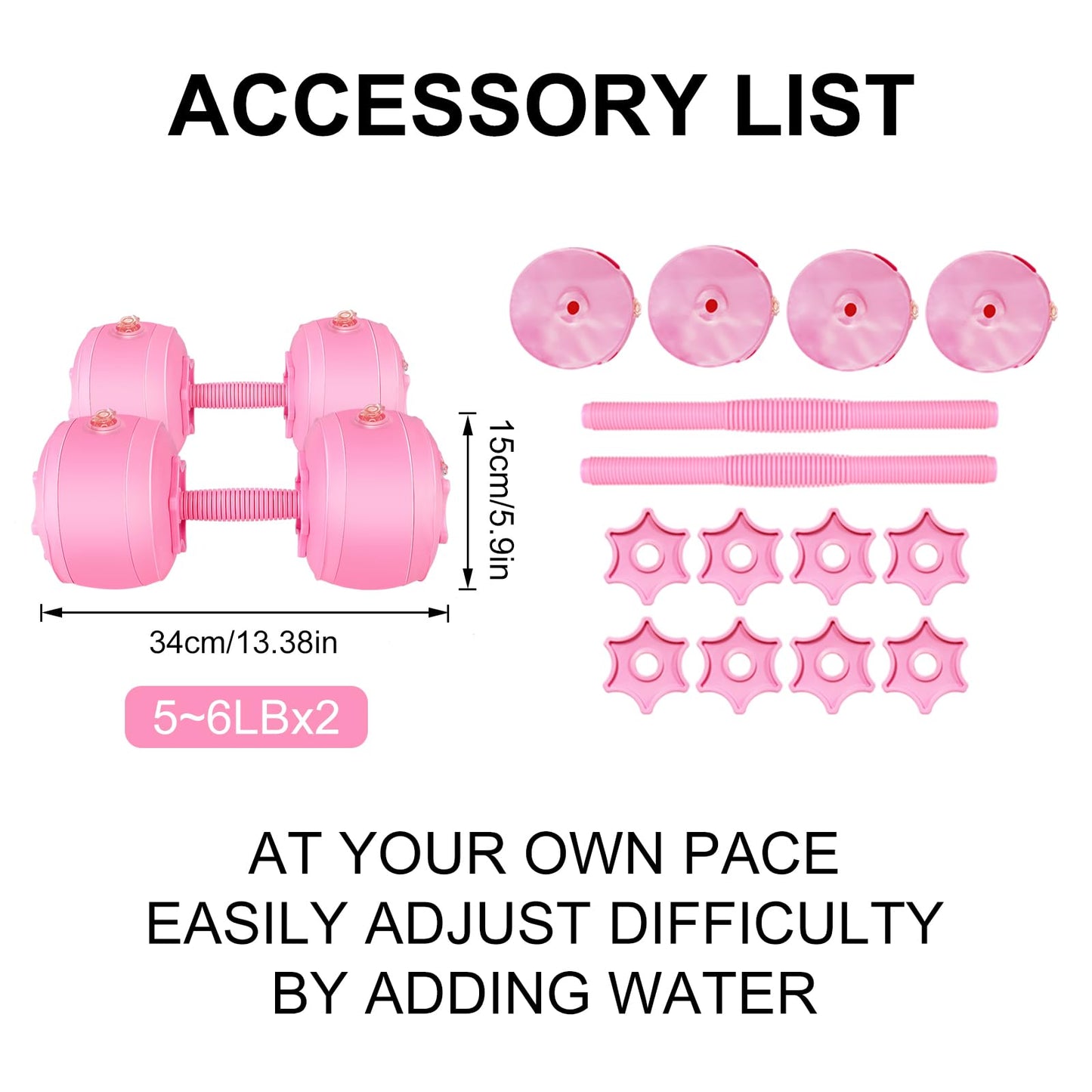 DEIRIS Soft Water Filled 6LBS Dumbbell Set of 2,Small Hand Weights for Women, Dumbbells for Home Gym Exercise Training
