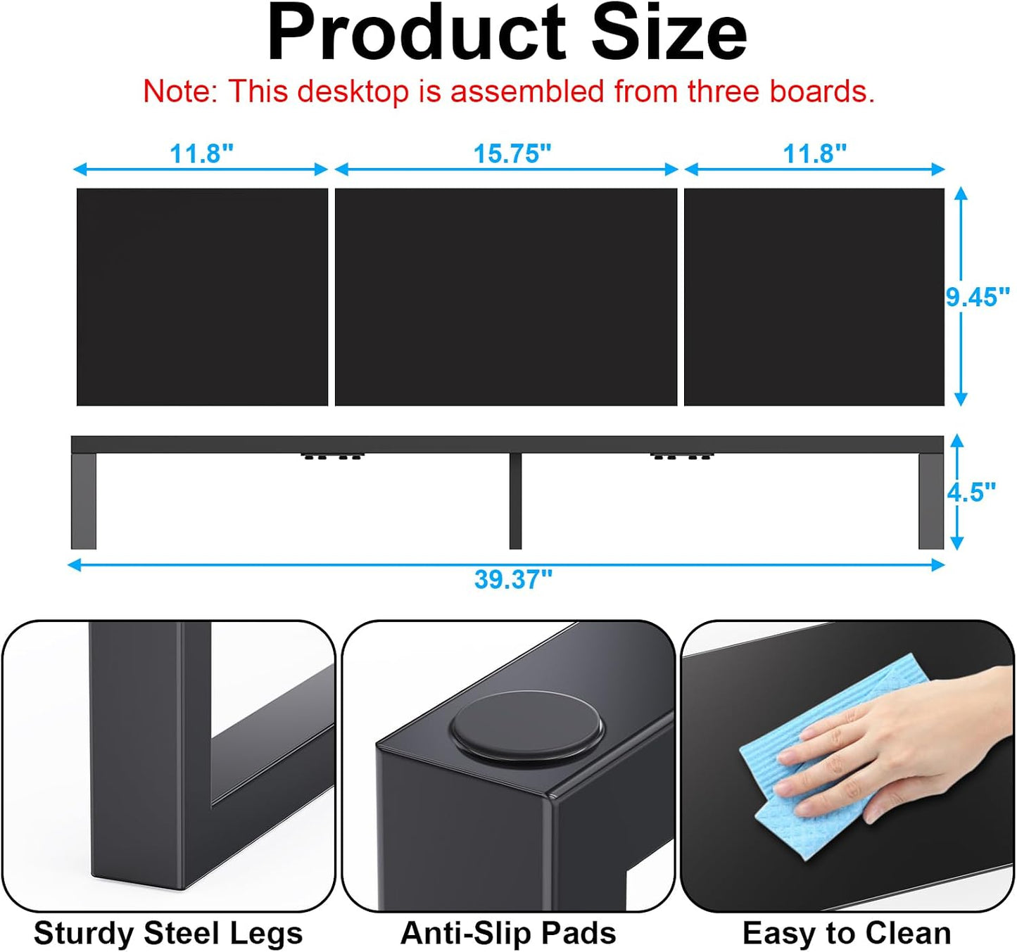 2 Zimilar Dual Monitor Stand Riser, Large Monitor Stand for Desk, Wood Monitor Riser with Storage Organizer for Home