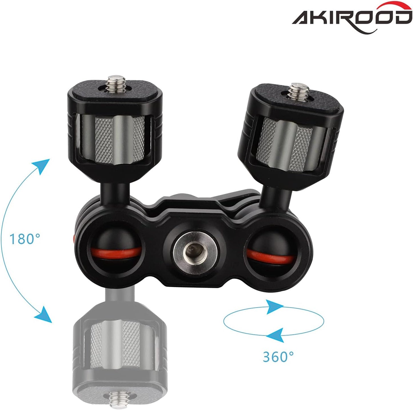 AKIROOD 360 Magic Arm with Double Ball Heads Degree Rotation Articulating Arm for Gimbal Camera Cage,Field Monitor