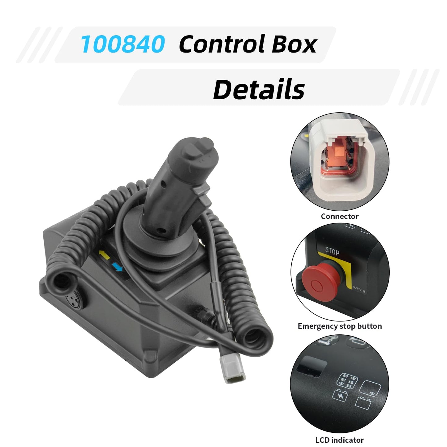 SAIYIS 100840 100840GT Control Box 4 Button for Genie Scissor Lift GS-1530 GS-1532 GS-1930 GS1932 GS-2032 GS-2046 GR-12 GR-15 GR-20 GRC-12