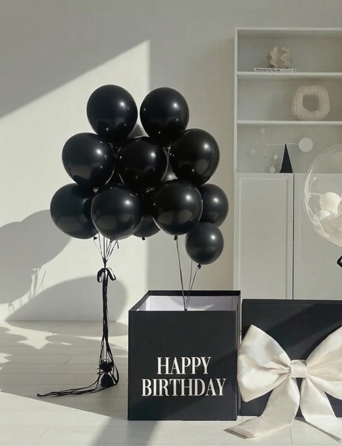 Black Balloons 12 Inch | 24pcs Latex Party Balloons for Birthdays & Baby Showers