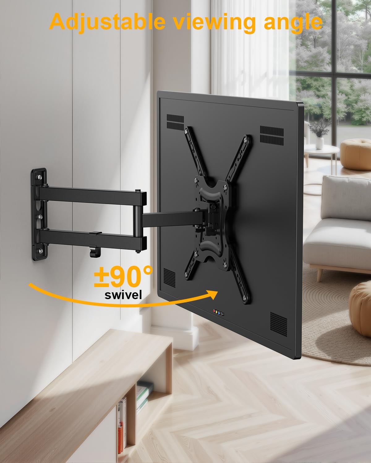 XVCAS 19-55 Inch 400X400 mm, 66 lbs Full Motion TV Wall Mount,vesa Monitor Mount Tv Brackets for LED LCD Flat Curved