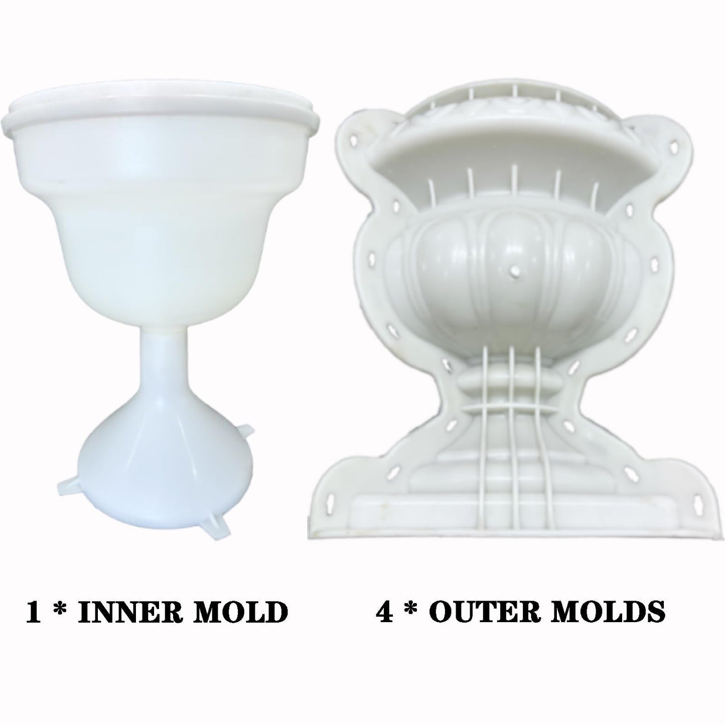 DIYUNIMOULD Extra Large Planter Molds,19.68 * 19.68 * 19.68 Inches Extra Large Flowerpot Molds Inset Drainage Pipe for Your Garden Decor