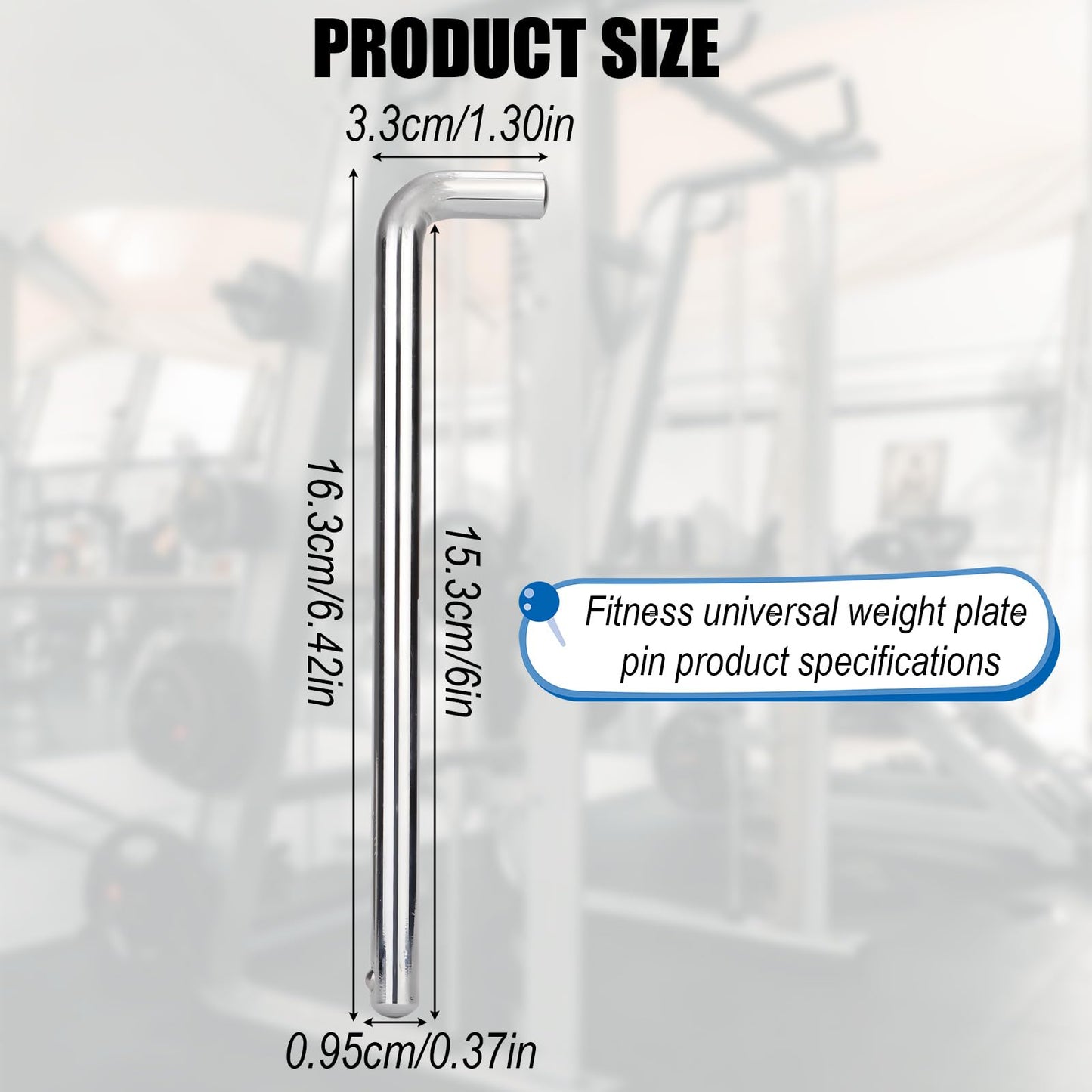NQEUEPN Weight Stack Pin, 3/8 Inch Diameter 6 Inch Weight Loading Pin L Shaped Pin Tensile Weight Stack Extender Pin Weight Selector Pin Gym Pin Fitness Gym Equipment for Home Gym