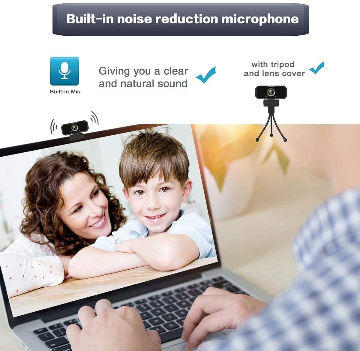 Svcouok 1080P 2/ USB-C Webcam Compatible with Switch PC - Streaming Camera for Zoom/Teams/Skype, Plug&Play