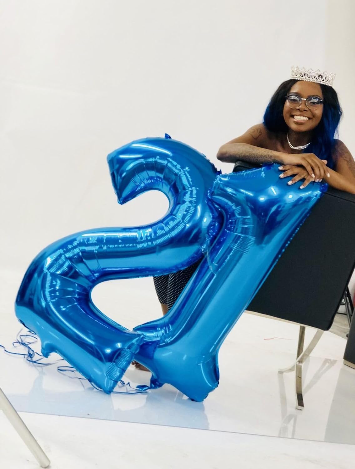 Skiennix 40-Inch Dark Blue Foil Number Balloon - 10th Birthday & Anniversary Decorations