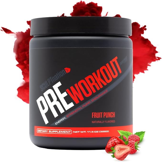 Sculpt Nation by V Shred PreWorkout - Premium Pre Workout Powder with Amino Acids for Ultimate Performance, Endurance, and Energy Support, Fruit Punch - 30 Servings