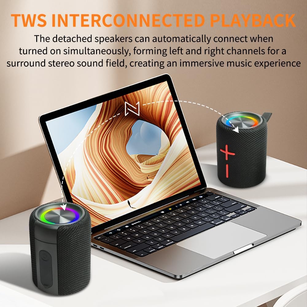 CYBORIS 2 1 IPX6 20W V5.3, 24H in Magnetic Dual Splittable Bluetooth Speaker, Waterproof Split Portable Wireless