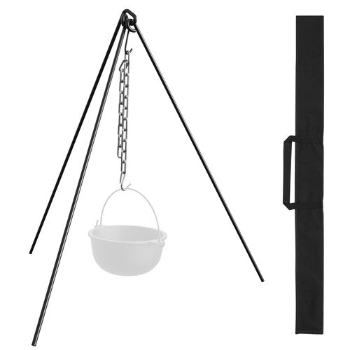 Campfire Tripod, 50" Dutch Oven Tripod with Carry Case, Heavy Duty Camp Fire Cooking Equipment for Camp Chef Outdoor Camping, Cooking Lantern Tripod Hanger with Storage Bag