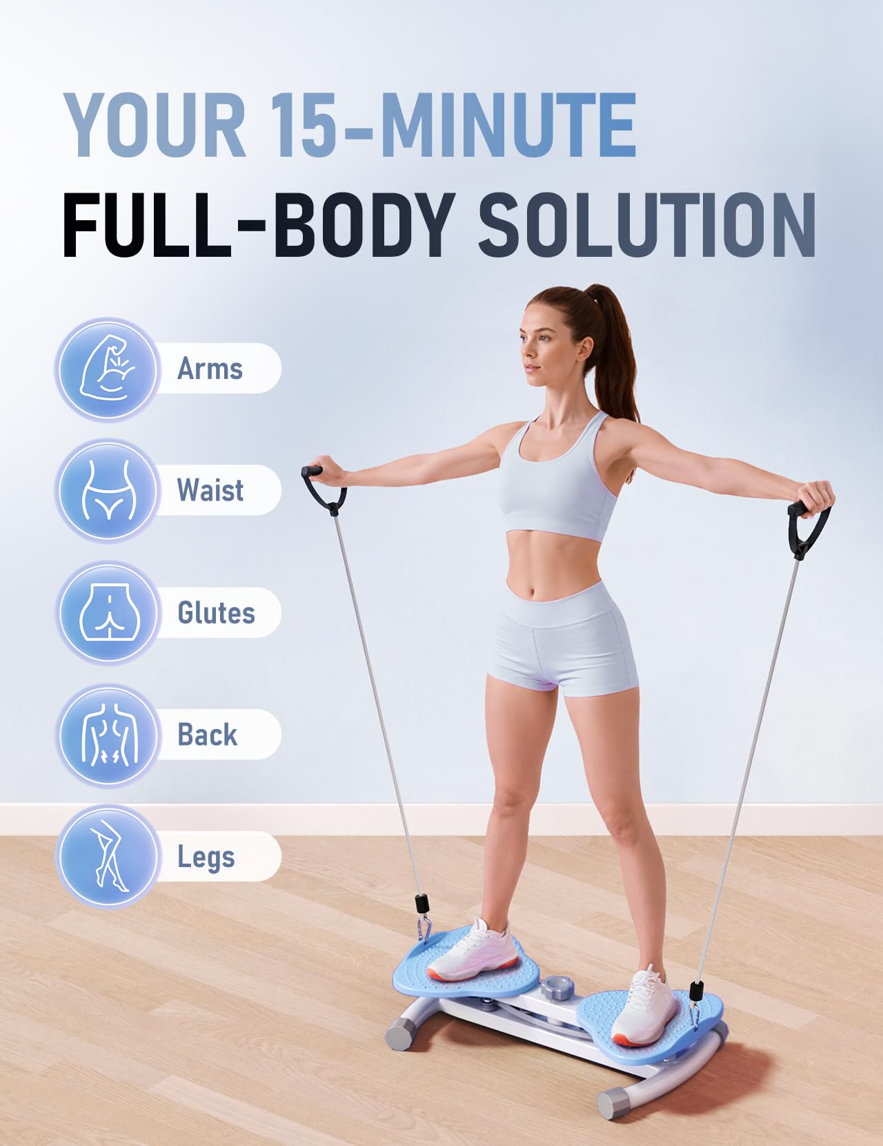 Karimonox Waist Twister Board for Body Sculpting, Ab Work, 300 lbs Weight Capacity, Quiet Operation, Anti-Slip Base, Space-Saving for Home, Gym, Apartment, Office
