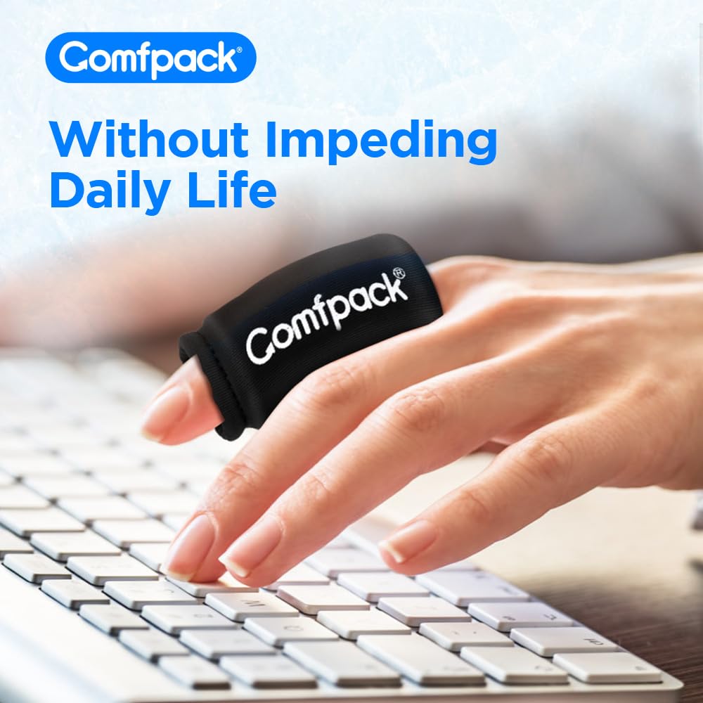 Comfpack 4PCS Finger Sleeves Gel Ice Pack for Pain Relief, Reusable Hot Cold Compression Finger Brace Ice Packs for Injuries, Trigger Finger, Arthritis, Knuckle Immobilization, Gout, Sprain