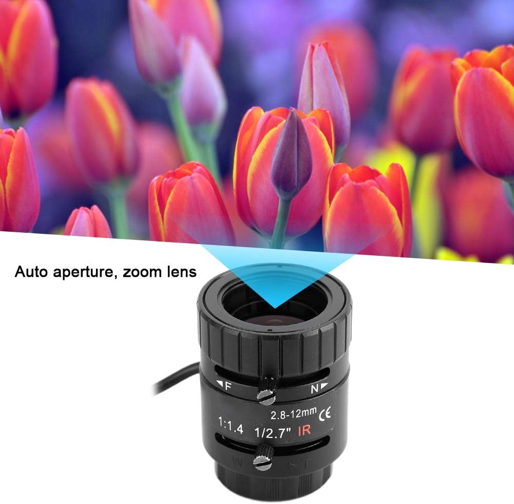 Mimdixy 3MP 2.8-12mm Camera Lens,HD Auto Aperture Zoom Focal Length Security Camera Lens High Definition Low Distortion