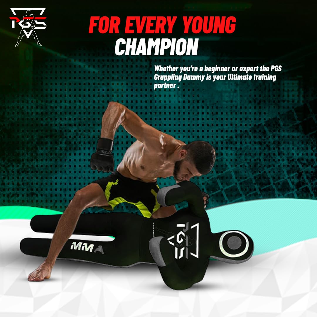 MMA Grappling Dummy Brazilian JIU Jitsu BJJ Punching Bag for Self Defense Wrestling Judo Karate Boxing Throwing Submission Standing Position - UNFILLED (Black Grey, 6FT / 70")