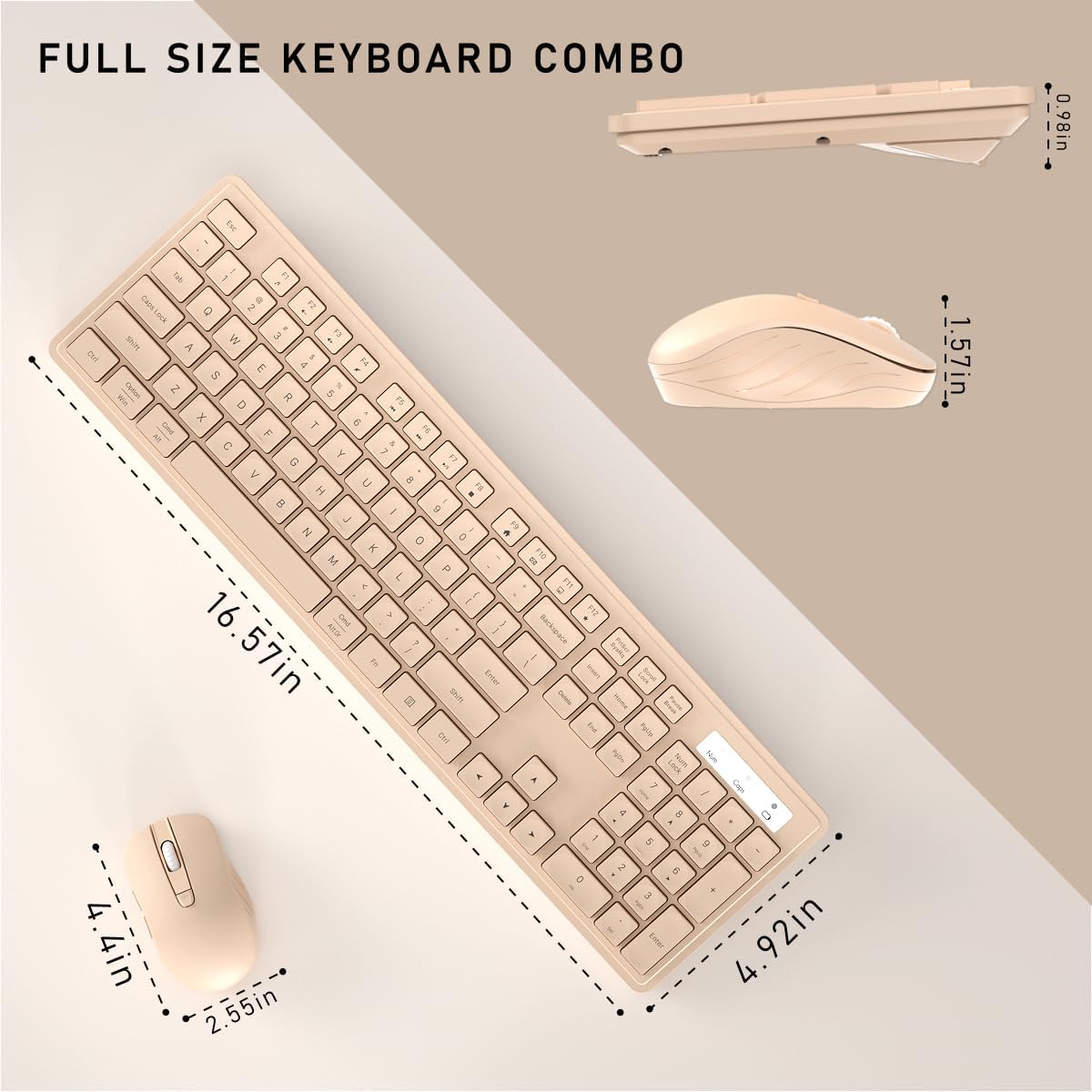 Links9+ 2.4GHz PCMilk Wireless Keyboard and Mouse, Cordless Keyboard Mouse Combo, Optical Mouse, Plug and Play USB