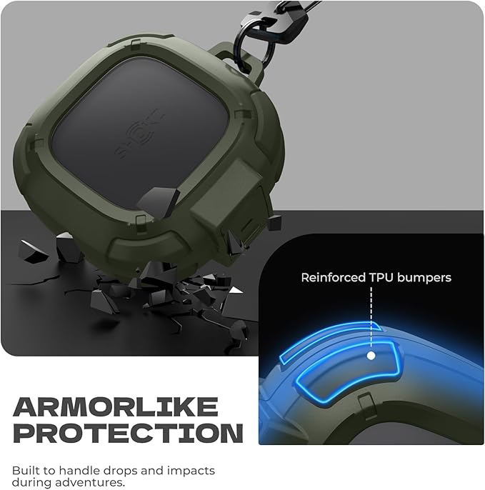 Dexnor for Shokz OpenFit 2 Case with Drop-Proof Lock, Shockproof Rugged Bumper Cases Protective Cover with Carabiner & Keyring & Cleaner Kit for Shokz OpenFit 2 (2025) Green