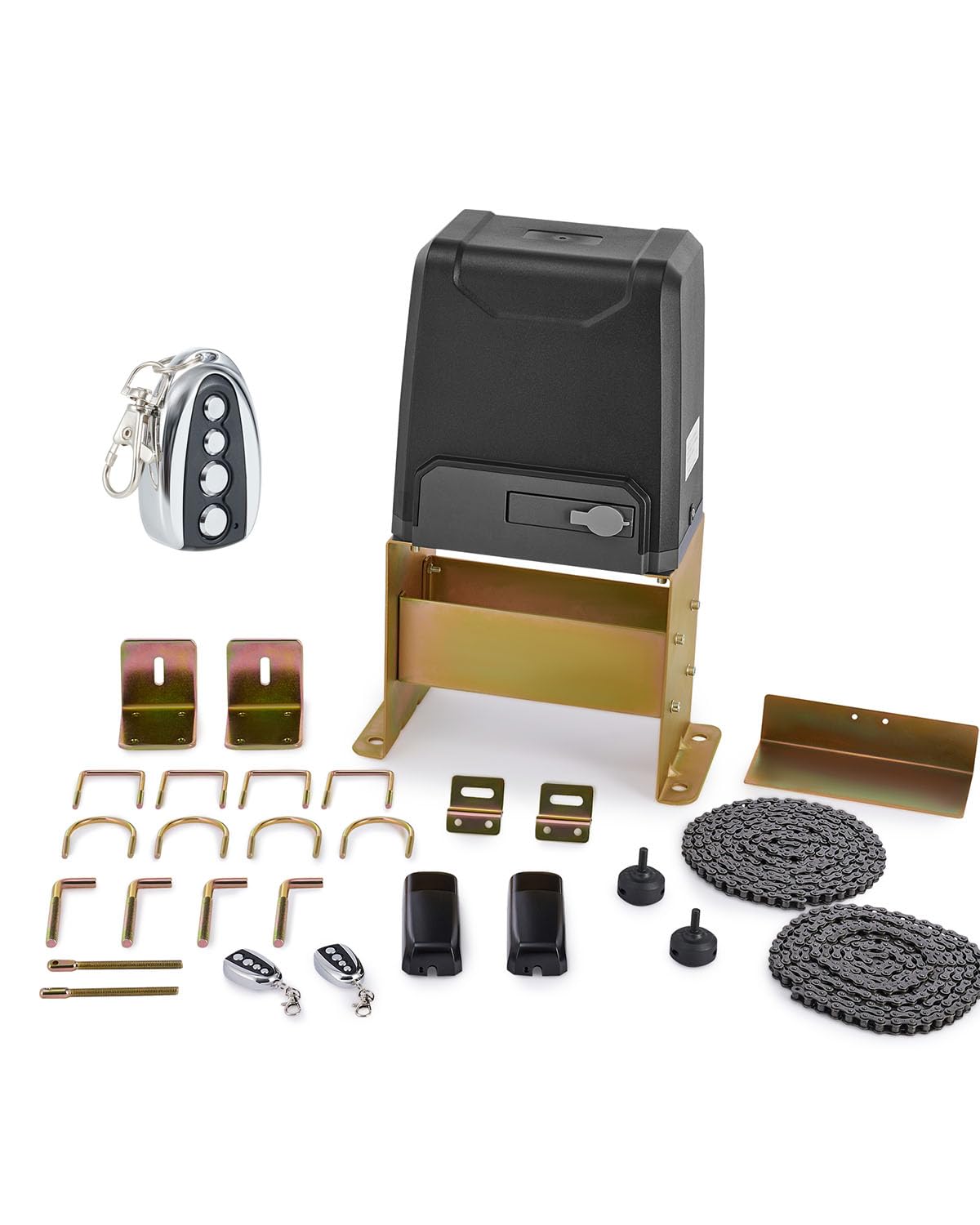 CO-Z Upgraded 3300lb Sliding Gate Opener, 550W Automatic Gate Opener with Safety Sensor for Doors up to 40ft, Chain Driven Driveway Gate Opening System, Complete Gate Opener Kit with 3 Remote Control