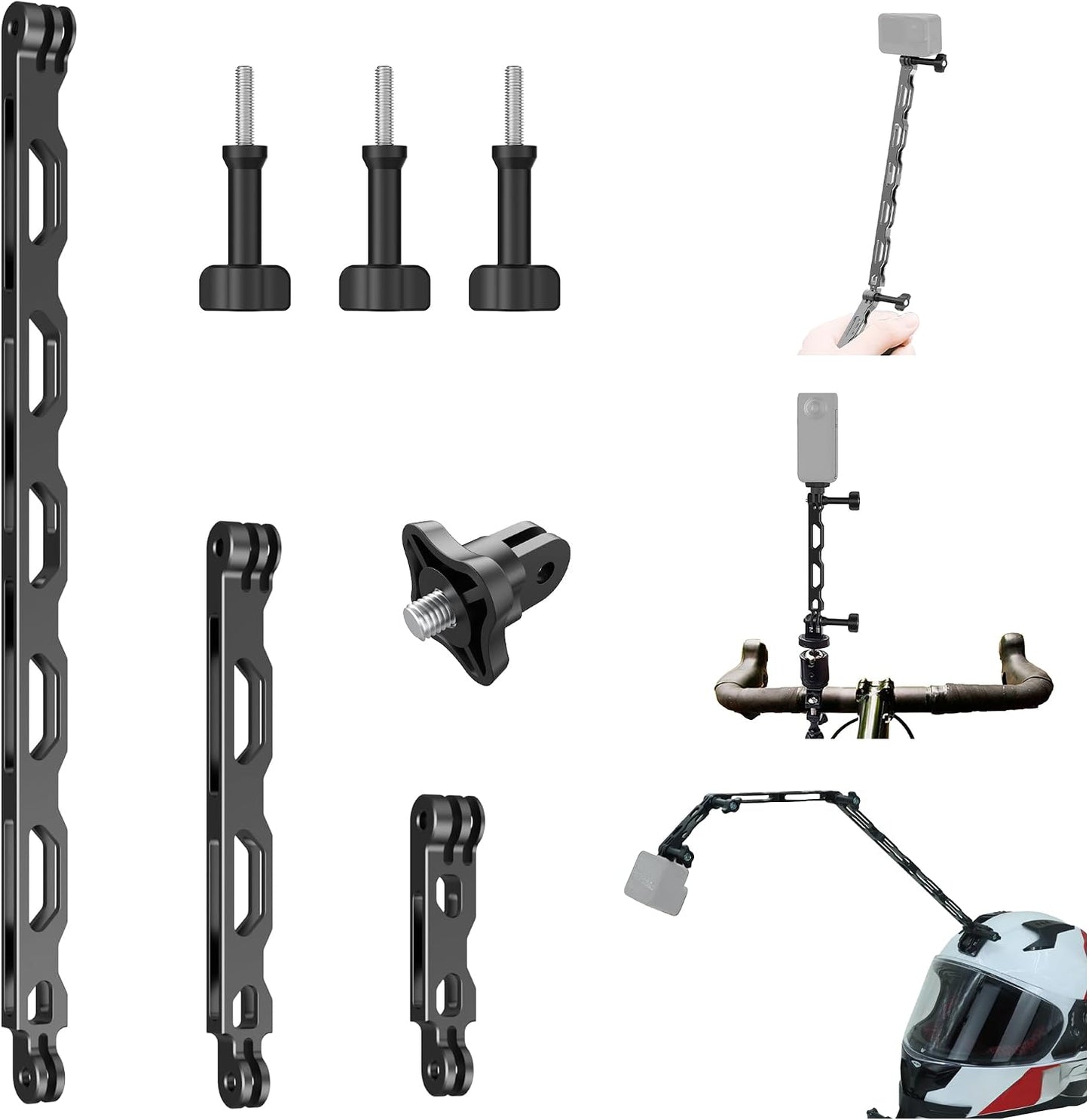 Fahliso 3-in-1 13/12/11/10/9/8/7, Insta360 X5/X4/X3/ONE 1/4 Aluminum Extension Arms for GoPro Hero Universal Extension