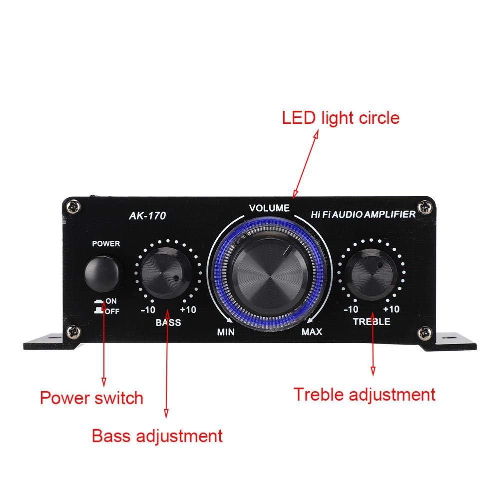 AK170 20W+20W 47K 12V Mini Power Amplifier Resolution Power Amplifier with Low Distortion Rate for Audio Adopt High