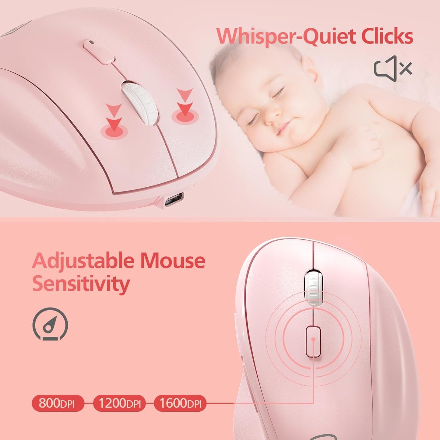 MICROPACK Digitally Yours Micropack 3-Mode 2.4G Wireless Bluetooth Mouse Ergonomic Vertical for Laptop MacBook PC