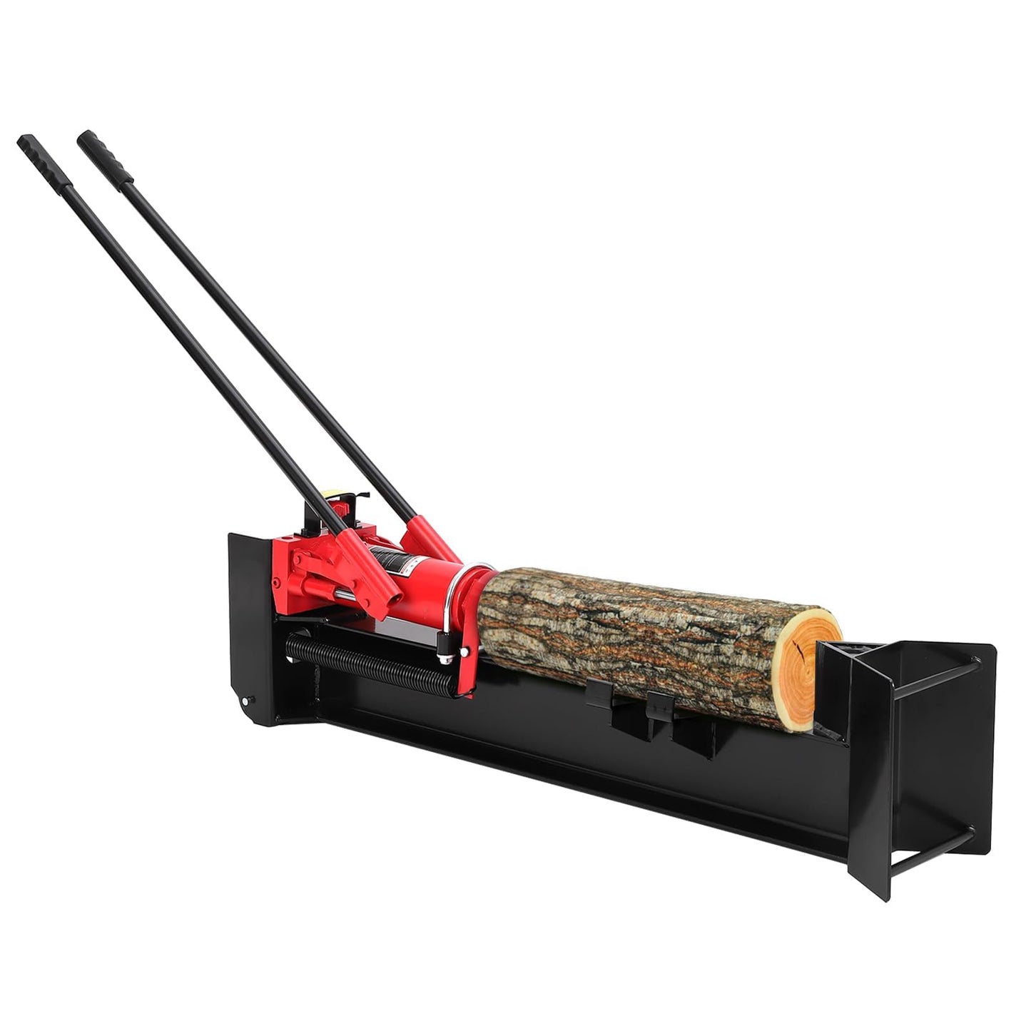 EliteEdge 12 Ton Manual Hydraulic Log Splitter, Heavy Duty Horizontal Firewood Splitter with Steel Frame & Transport Wheels for Farm, Backyard & Homestead