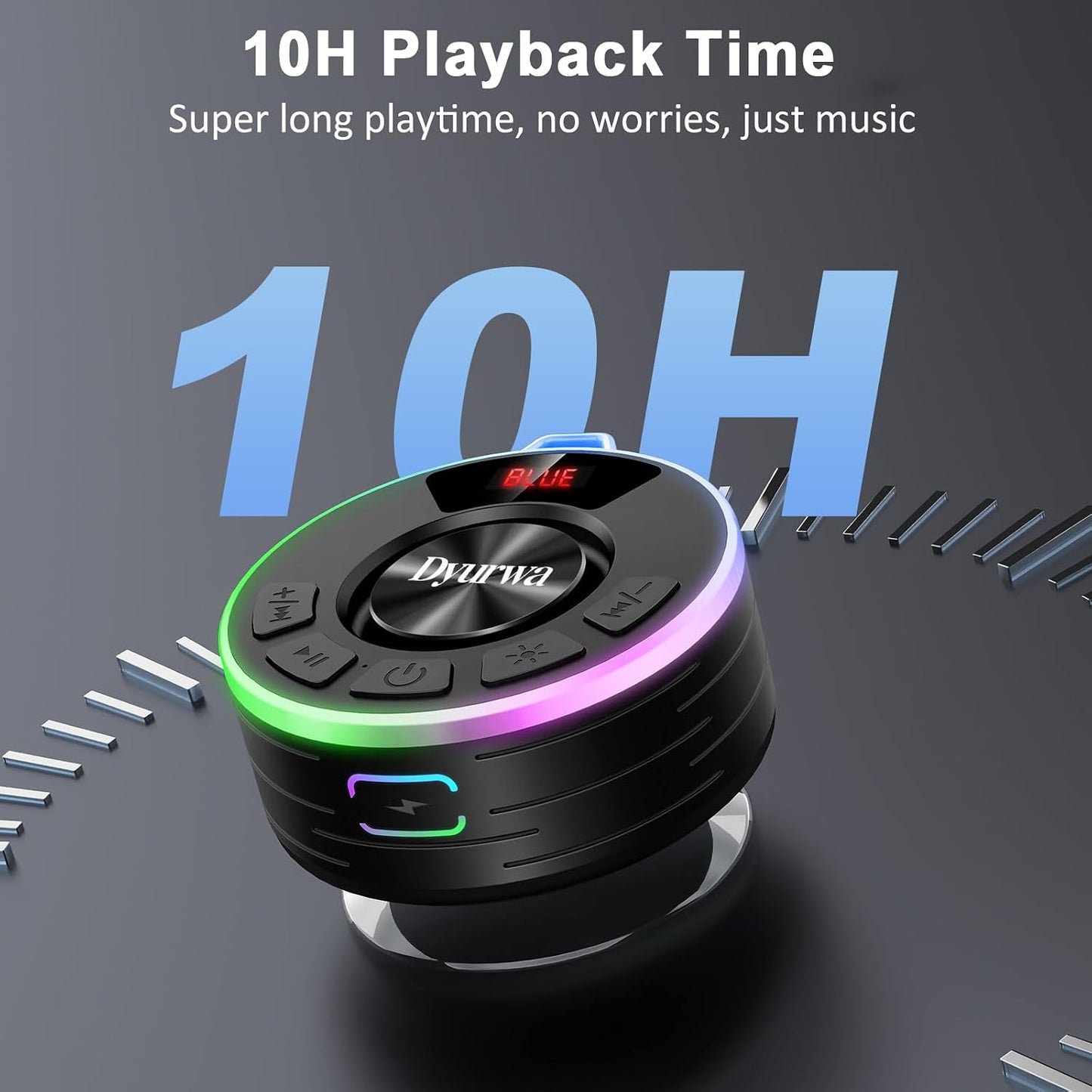 Dyurwa Portable Shower Speaker Loud Clear Sound with Suction Cup