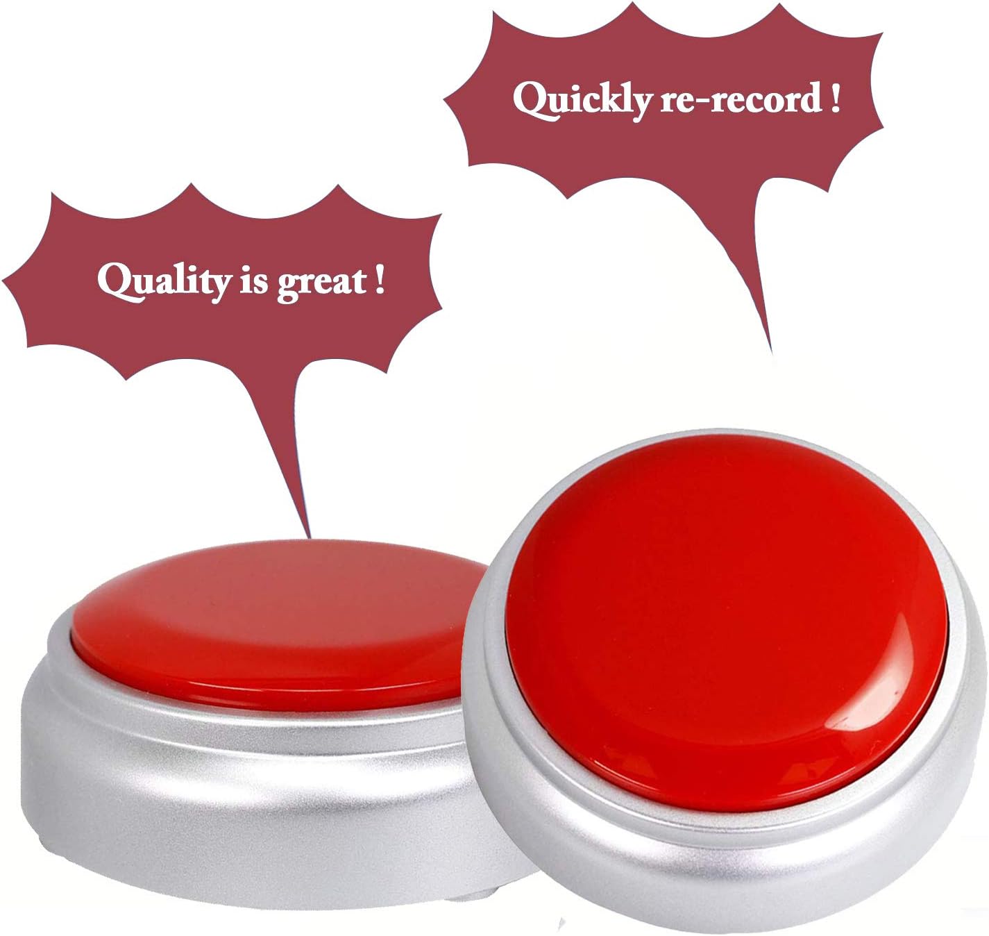 SUMWELL 30 Sound Button- Seconds Custom Recordable Talking Button-Record & Playback Your Own Message-Quality Voice