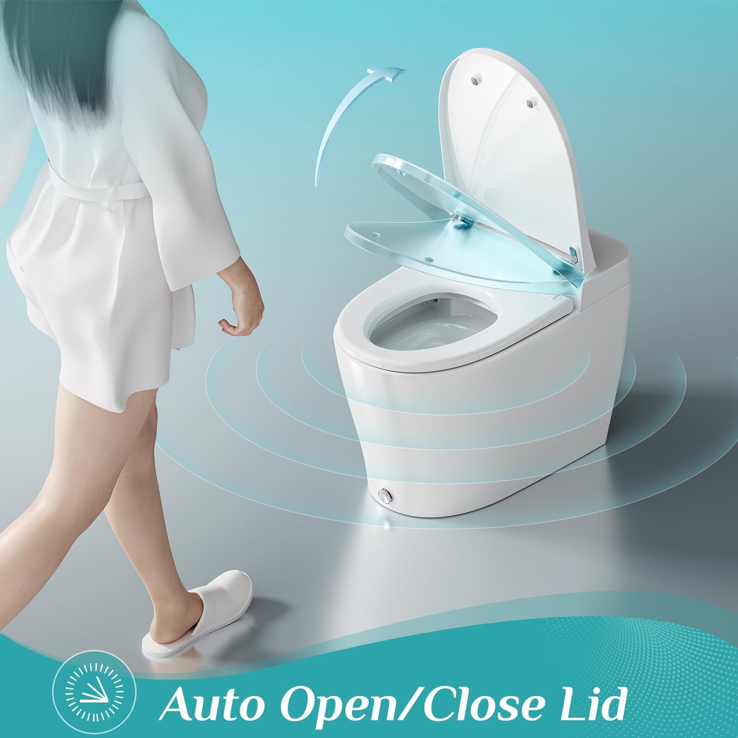HOROW Luxury Smart Toilet, Upgraded Bidet Toilet with Pump for Low Water Pressure, Auto Open/close Lid, Instant Warm Water Bidet, Heated Seat, Automatic Flush, Elongated Toilet with Tank