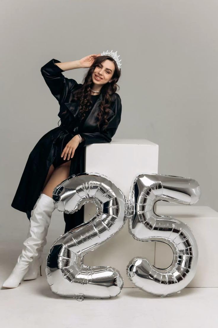 Silver Number 19 Balloons by Numbers | 40-Inch Foil Birthday Decorations for Men & Women