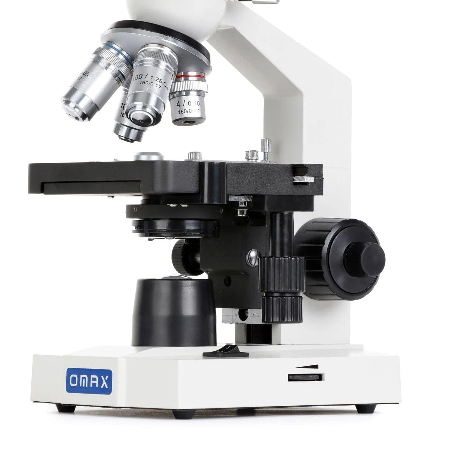 AmScope OMAX 40X-2000X Lab LED Binocular Compound Microscope with Double Layer Mechanical Stage and Coaxial Coarse/Fine Focusing Knob
