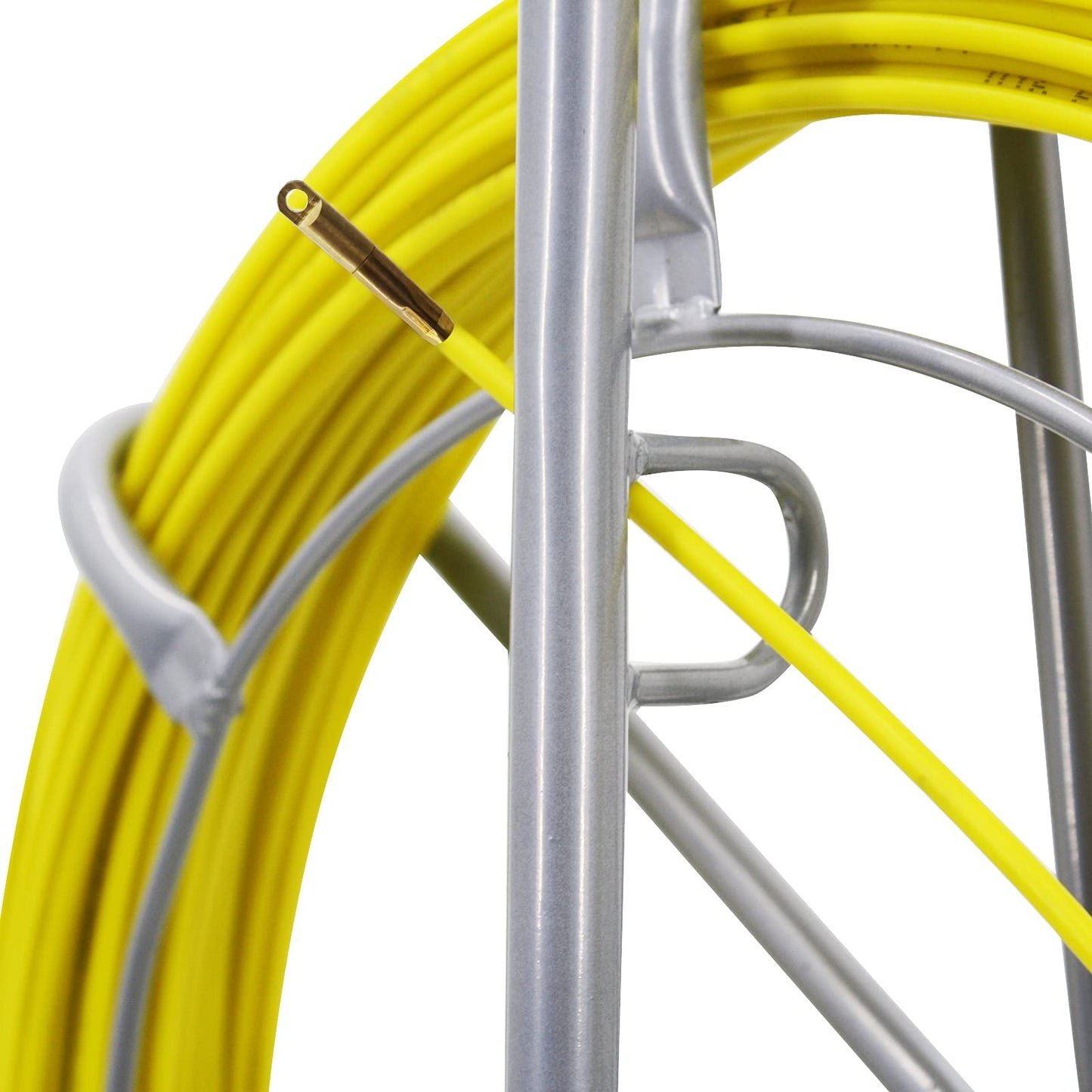 6MM 450 FT Duct Rod Fiberglass Fish Tape Electrical Wire Cable Puller Duct Rodder Fish Tape Puller Wire Cable Running with Cage